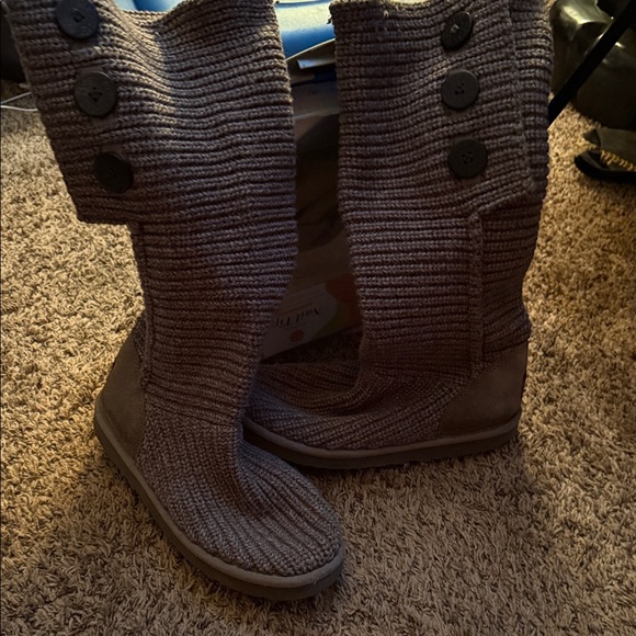 UGG Womens grey Knit Button Boots - Picture 5 of 5